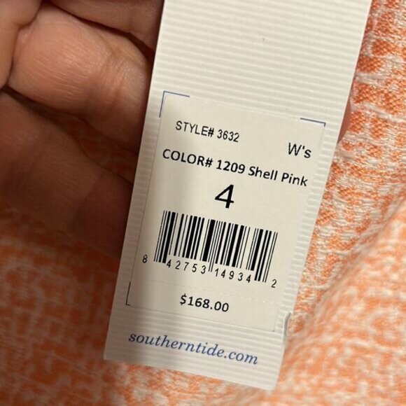 Southern Tide Sleeveless Peach Textured Dress Size 4 - Picture 8 of 8